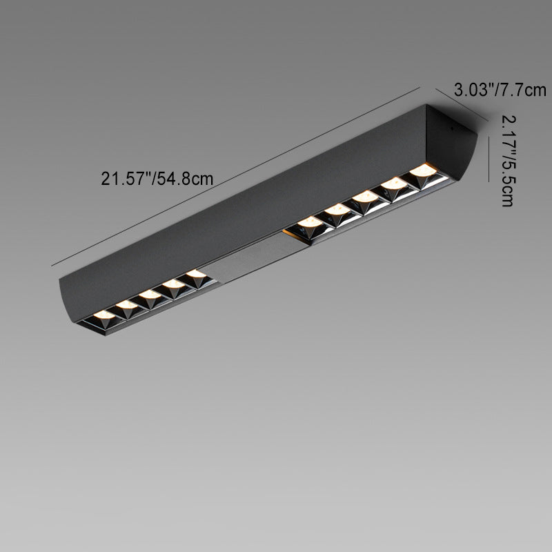 Modern Minimalist Aluminum Rectangular Strip LED Spotlight Flush Mount Ceiling Light For Hallway