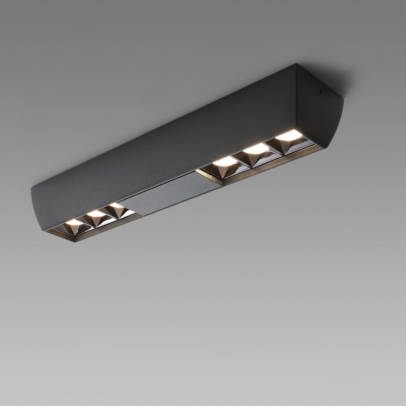 Modern Minimalist Aluminum Rectangular Strip LED Spotlight Flush Mount Ceiling Light For Hallway