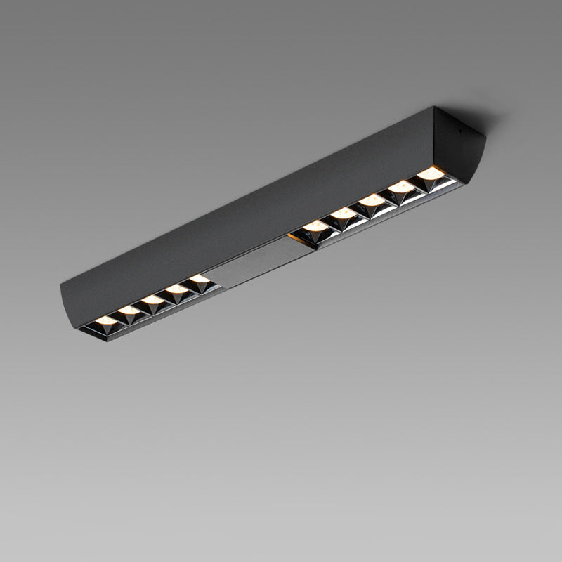 Modern Minimalist Aluminum Rectangular Strip LED Spotlight Flush Mount Ceiling Light For Hallway