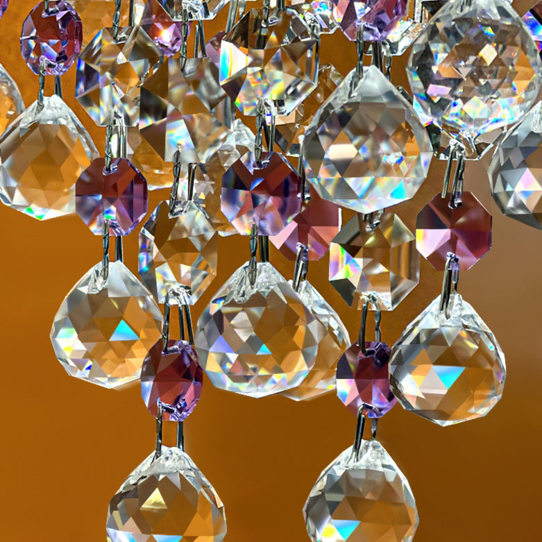Lustre suspendu à LED moderne en perles de cristal de luxe pour chevet 