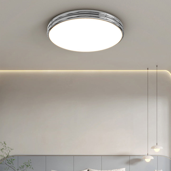 Modern Minimalist Iron Acrylic Round Two-Tier LED Flush Mount Ceiling Light For Bedroom
