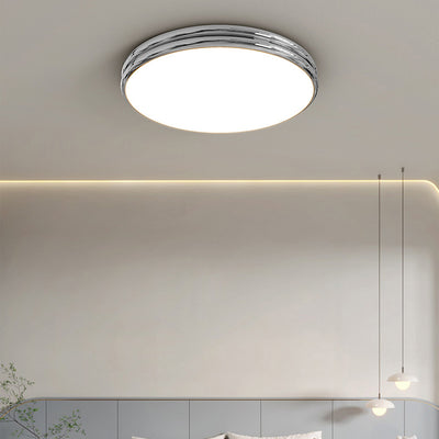 Modern Minimalist Iron Acrylic Round Two-Tier LED Flush Mount Ceiling Light For Bedroom