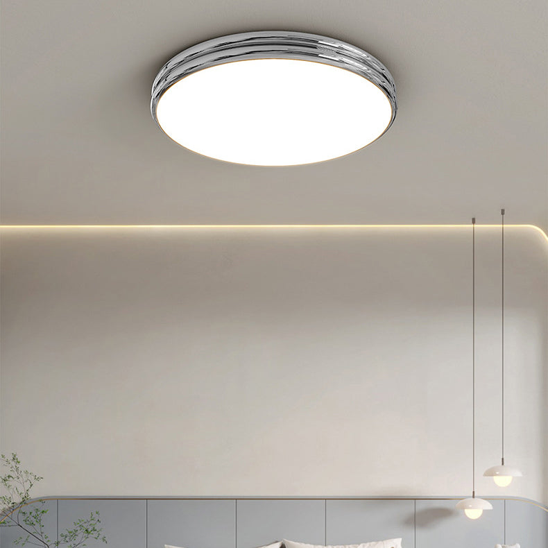 Modern Minimalist Iron Acrylic Round Two-Tier LED Flush Mount Ceiling Light For Bedroom