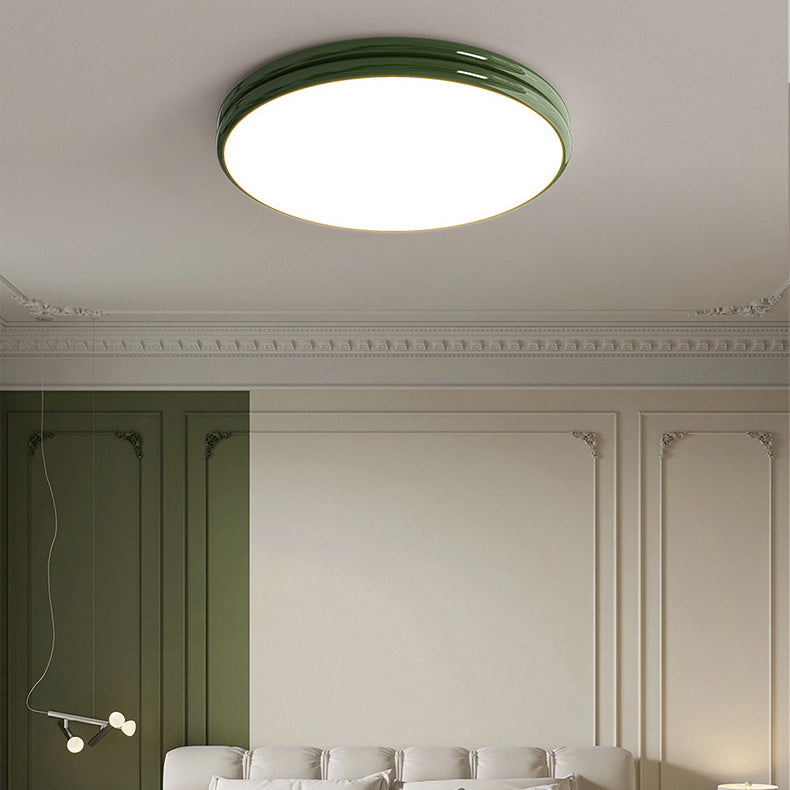 Modern Minimalist Iron Acrylic Round Two-Tier LED Flush Mount Ceiling Light For Bedroom