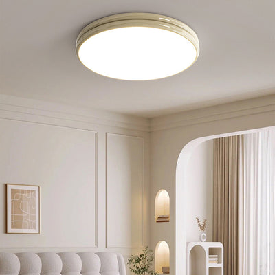 Modern Minimalist Iron Acrylic Round Two-Tier LED Flush Mount Ceiling Light For Bedroom