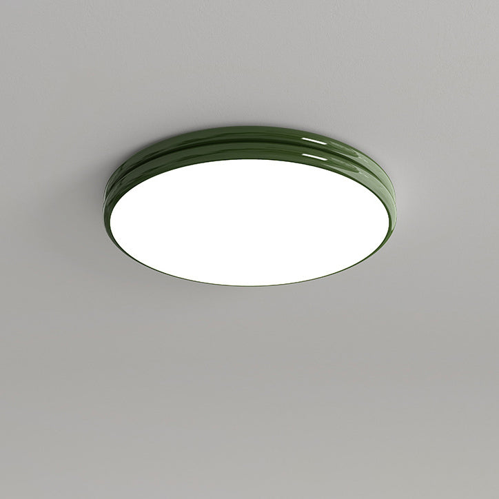 Modern Minimalist Iron Acrylic Round Two-Tier LED Flush Mount Ceiling Light For Bedroom