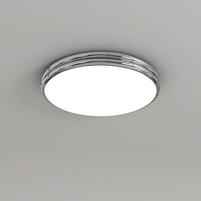 Modern Minimalist Iron Acrylic Round Two-Tier LED Flush Mount Ceiling Light For Bedroom