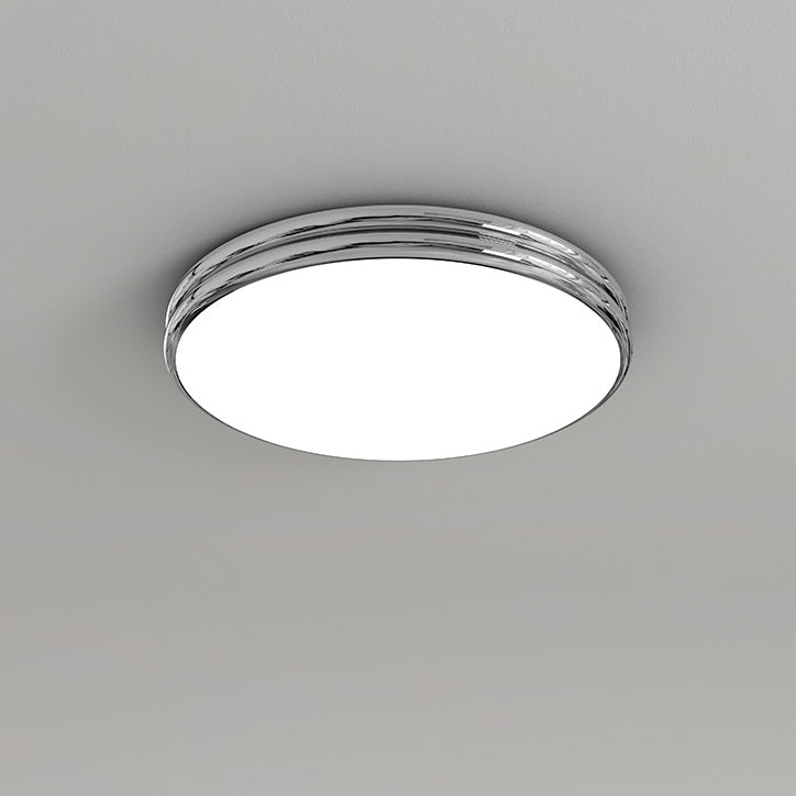 Modern Minimalist Iron Acrylic Round Two-Tier LED Flush Mount Ceiling Light For Bedroom