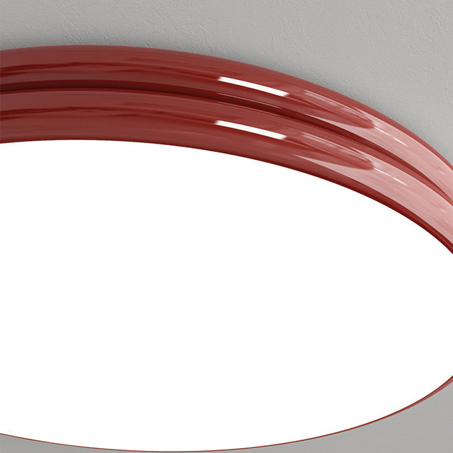 Modern Minimalist Iron Acrylic Round Two-Tier LED Flush Mount Ceiling Light For Bedroom