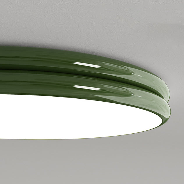 Modern Minimalist Iron Acrylic Round Two-Tier LED Flush Mount Ceiling Light For Bedroom