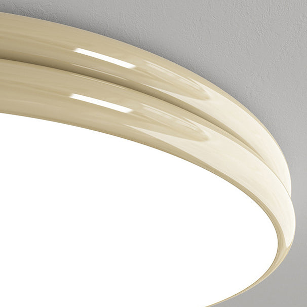 Modern Minimalist Iron Acrylic Round Two-Tier LED Flush Mount Ceiling Light For Bedroom