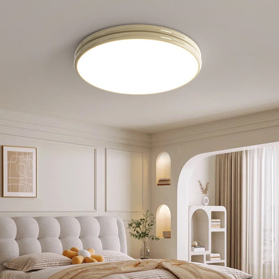 Modern Minimalist Iron Acrylic Round Two-Tier LED Flush Mount Ceiling Light For Bedroom