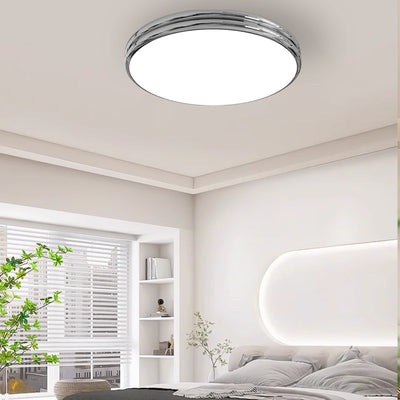 Modern Minimalist Iron Acrylic Round Two-Tier LED Flush Mount Ceiling Light For Bedroom