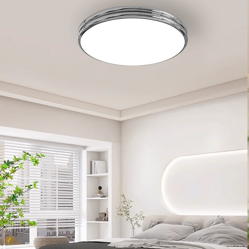 Modern Minimalist Iron Acrylic Round Two-Tier LED Flush Mount Ceiling Light For Bedroom