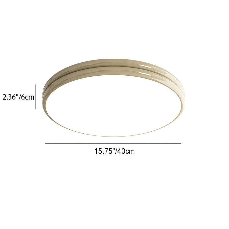 Modern Minimalist Iron Acrylic Round Two-Tier LED Flush Mount Ceiling Light For Bedroom