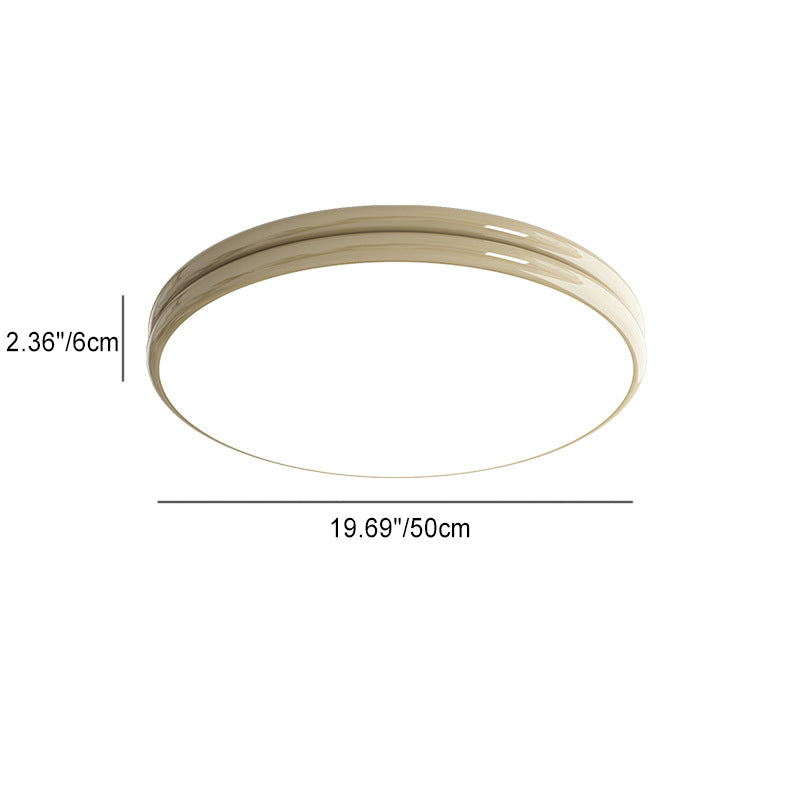 Modern Minimalist Iron Acrylic Round Two-Tier LED Flush Mount Ceiling Light For Bedroom