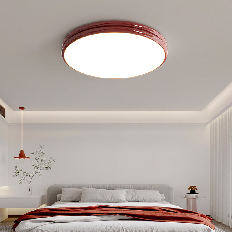 Modern Minimalist Iron Acrylic Round Two-Tier LED Flush Mount Ceiling Light For Bedroom