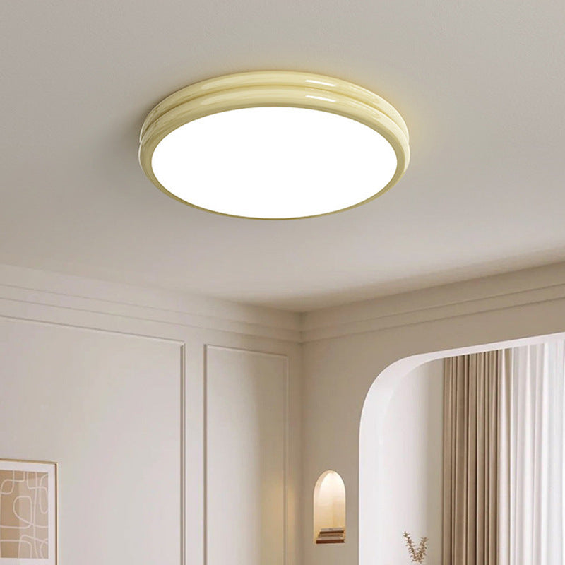 Modern Minimalist Iron Acrylic Round Two-Tier LED Flush Mount Ceiling Light For Bedroom