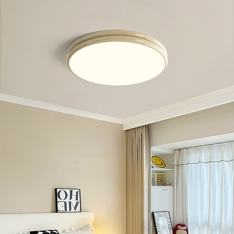 Modern Minimalist Iron Acrylic Round Two-Tier LED Flush Mount Ceiling Light For Bedroom