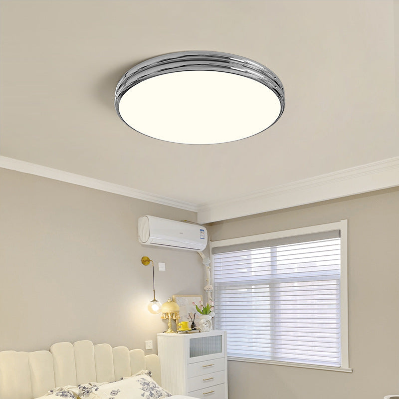 Modern Minimalist Iron Acrylic Round Two-Tier LED Flush Mount Ceiling Light For Bedroom