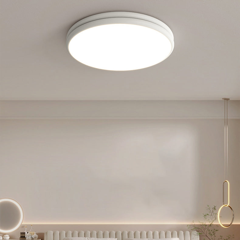 Modern Minimalist Iron Acrylic Round Two-Tier LED Flush Mount Ceiling Light For Bedroom