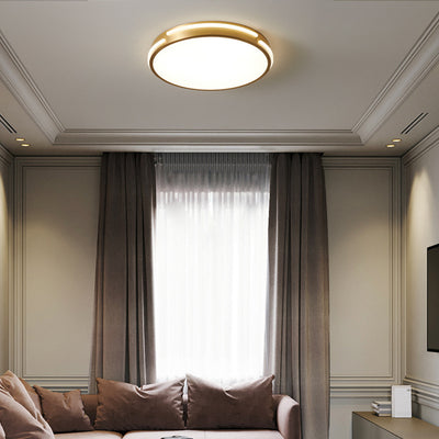 Moderne Mid-Century Messing Acryl Runde Linie LED-Deckenleuchte für das Schlafzimmer 