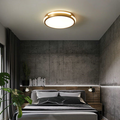 Moderne Mid-Century Messing Acryl Runde Linie LED-Deckenleuchte für das Schlafzimmer 