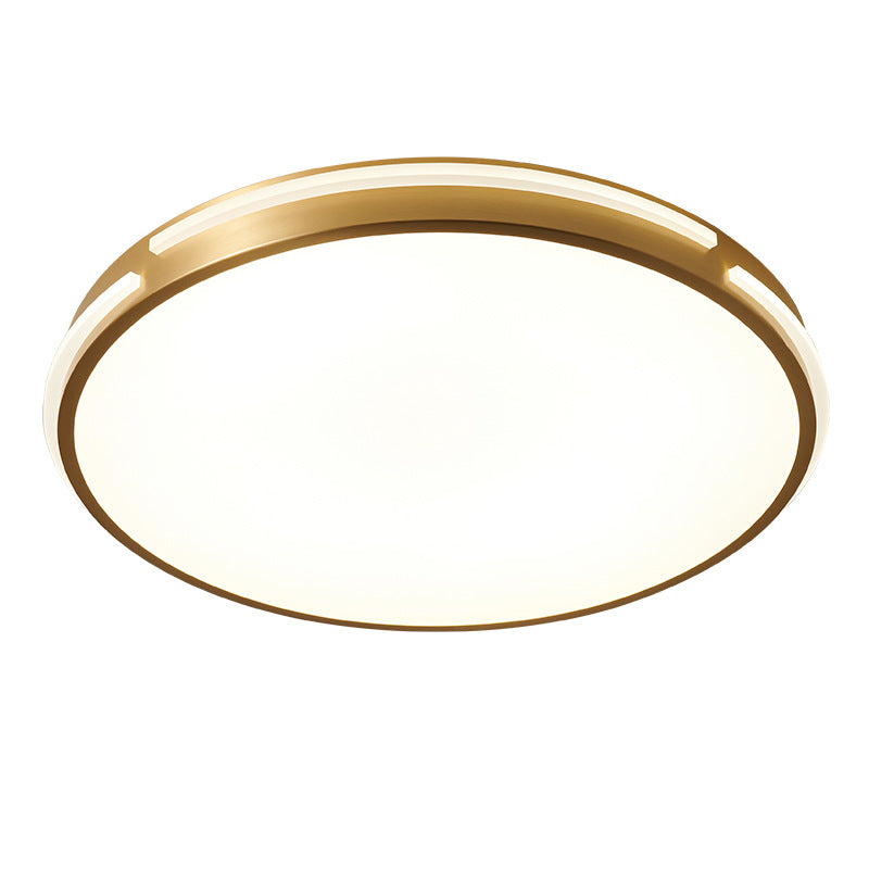 Moderne Mid-Century Messing Acryl Runde Linie LED-Deckenleuchte für das Schlafzimmer 