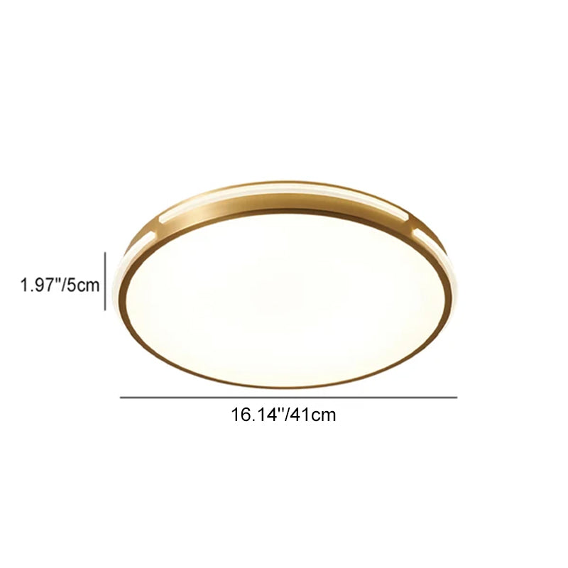 Plafonnier LED rond en laiton acrylique de style mi-siècle moderne pour chambre à coucher 