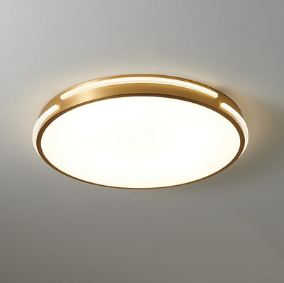 Moderne Mid-Century Messing Acryl Runde Linie LED-Deckenleuchte für das Schlafzimmer 