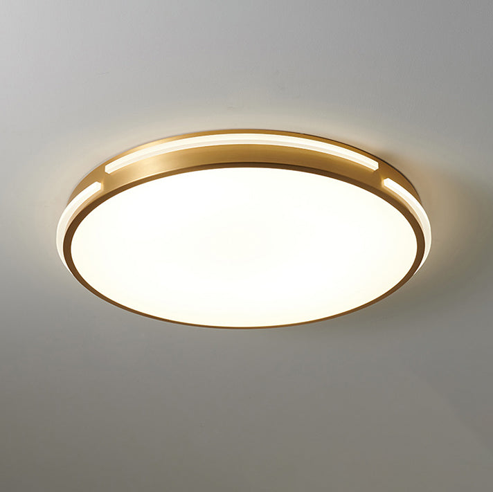 Moderne Mid-Century Messing Acryl Runde Linie LED-Deckenleuchte für das Schlafzimmer 