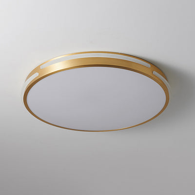 Moderne Mid-Century Messing Acryl Runde Linie LED-Deckenleuchte für das Schlafzimmer 