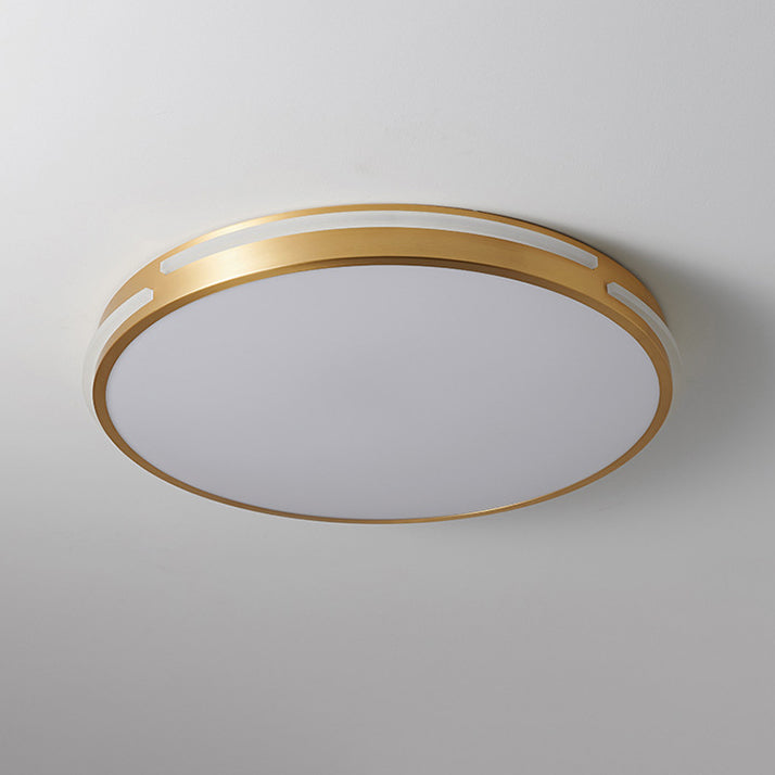 Moderne Mid-Century Messing Acryl Runde Linie LED-Deckenleuchte für das Schlafzimmer 