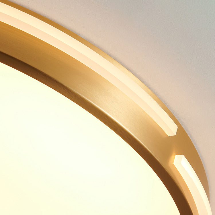 Moderne Mid-Century Messing Acryl Runde Linie LED-Deckenleuchte für das Schlafzimmer 