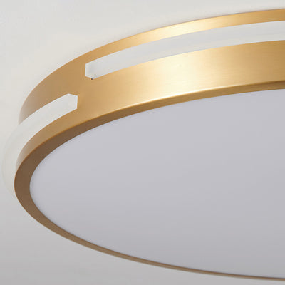 Moderne Mid-Century Messing Acryl Runde Linie LED-Deckenleuchte für das Schlafzimmer 