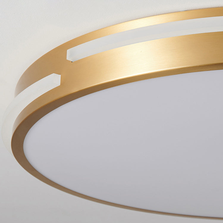 Moderne Mid-Century Messing Acryl Runde Linie LED-Deckenleuchte für das Schlafzimmer 