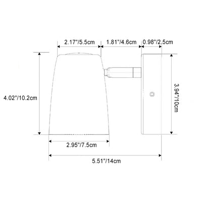 Modern Minimalist Metal Cylinder Rotatable 1-Light Wall Sconce Lamp For Bedside