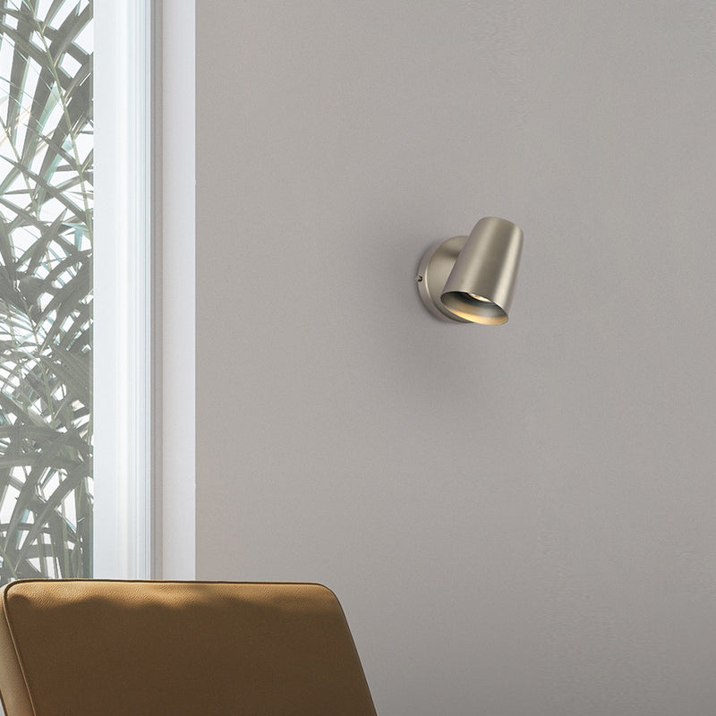 Modern Minimalist Metal Cylinder Rotatable 1-Light Wall Sconce Lamp For Bedside