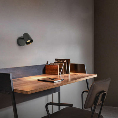 Modern Minimalist Metal Cylinder Rotatable 1-Light Wall Sconce Lamp For Bedside