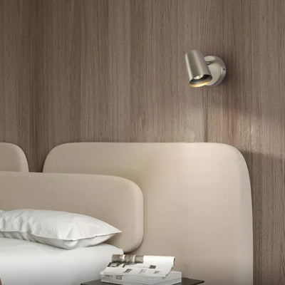 Modern Minimalist Metal Cylinder Rotatable 1-Light Wall Sconce Lamp For Bedside