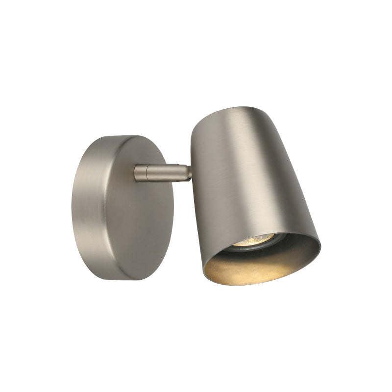 Modern Minimalist Metal Cylinder Rotatable 1-Light Wall Sconce Lamp For Bedside