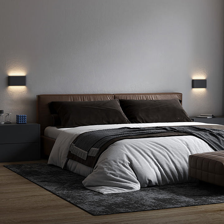 Modern Minimalist Aluminum Square Rectangular LED Wall Sconce Lamp For Bedside