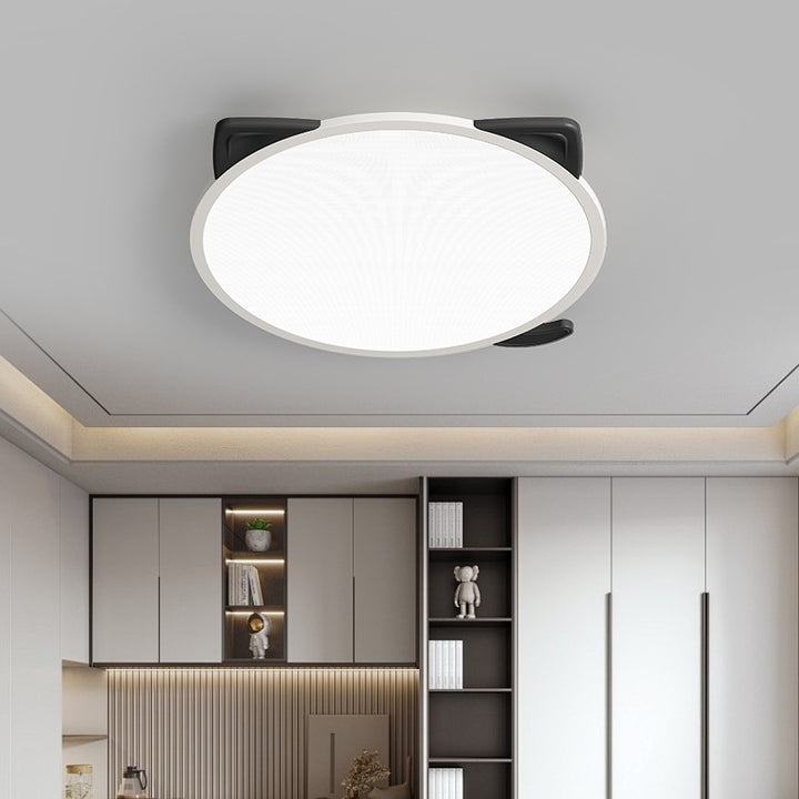 Lumière de Plafond LED Encastrée Moderne Simplicité pour Enfants en Fer Aluminium Acrylique avec Oreilles de Chat Ronde pour Chambre 