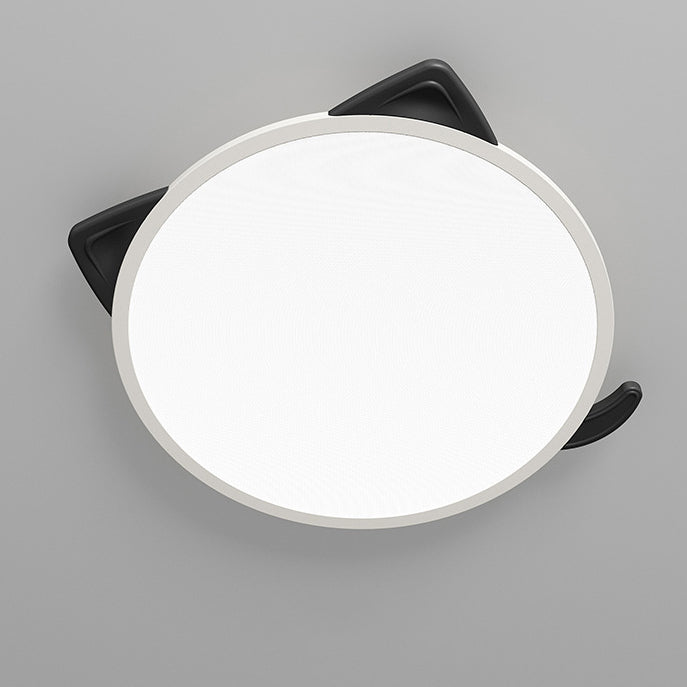 Lumière de Plafond LED Encastrée Moderne Simplicité pour Enfants en Fer Aluminium Acrylique avec Oreilles de Chat Ronde pour Chambre 