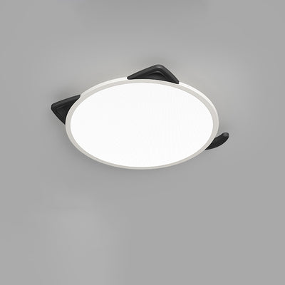 ضوء سقف LED مستدير بأذن قطة من الألومنيوم والأكريليك للأطفال بتصميم بسيط وحديث لغرفة النوم 