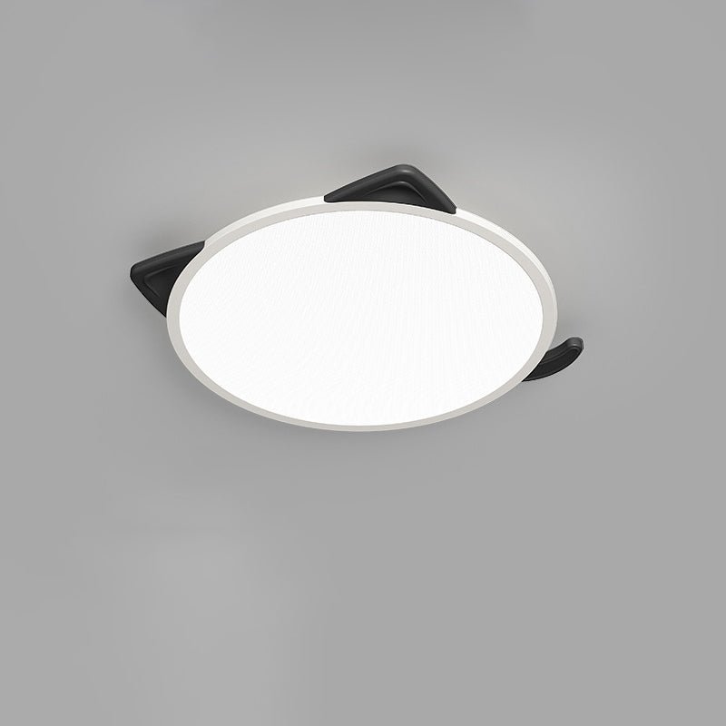 ضوء سقف LED مستدير بأذن قطة من الألومنيوم والأكريليك للأطفال بتصميم بسيط وحديث لغرفة النوم 