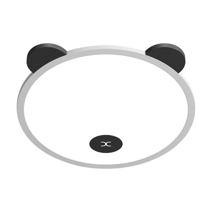 Lumière de plafond LED à montage affleurant en fer, aluminium et acrylique pour enfants, simplicité moderne, avec oreilles de panda amovibles, pour chambre à coucher 