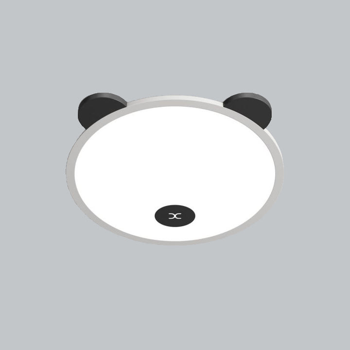 Lumière de plafond LED à montage affleurant en fer, aluminium et acrylique pour enfants, simplicité moderne, avec oreilles de panda amovibles, pour chambre à coucher 