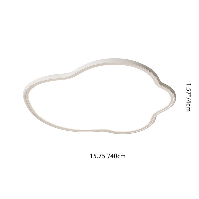 Modern Minimalist Aluminum PVC Irregular Cloud LED Flush Mount Ceiling Light For Bedroom
