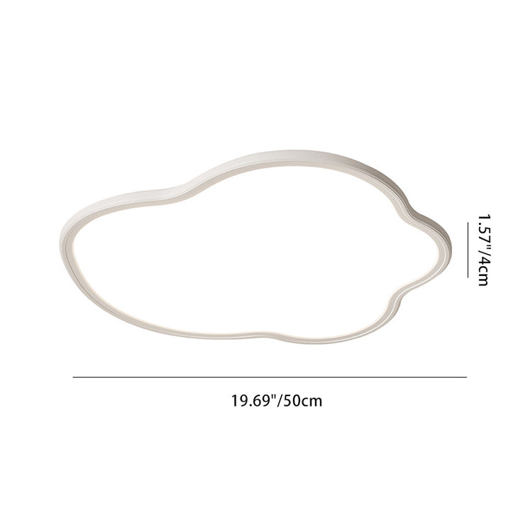 Luz de techo LED empotrada de nube irregular de PVC de aluminio minimalista moderno para dormitorio 